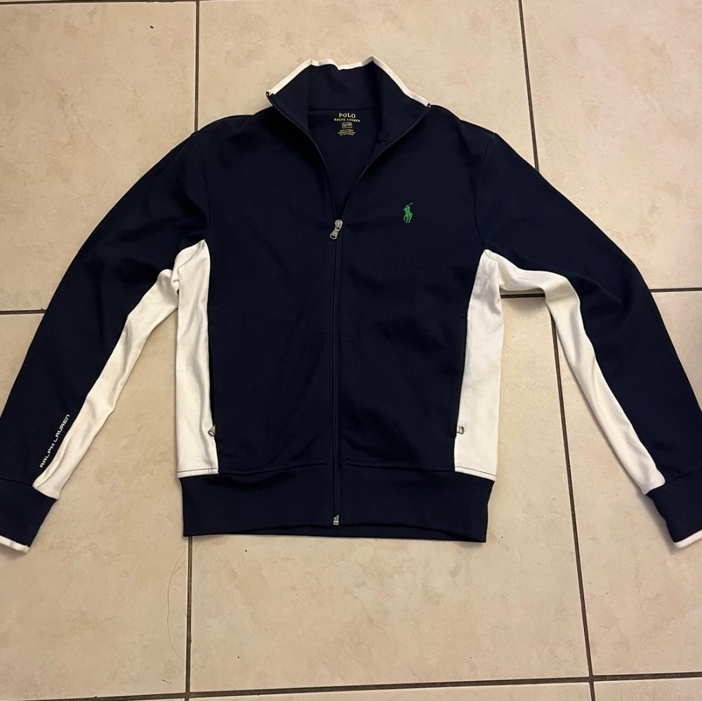 Polo Ralph Lauren Navy & White Jacket Zipper, Used